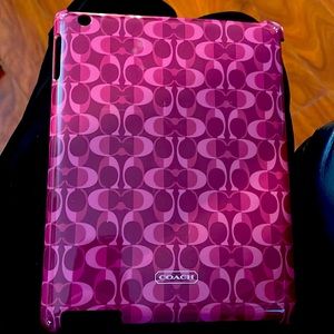 Coach Bordeaux/Tan hard plastic For iPad Case 2 or 3.
